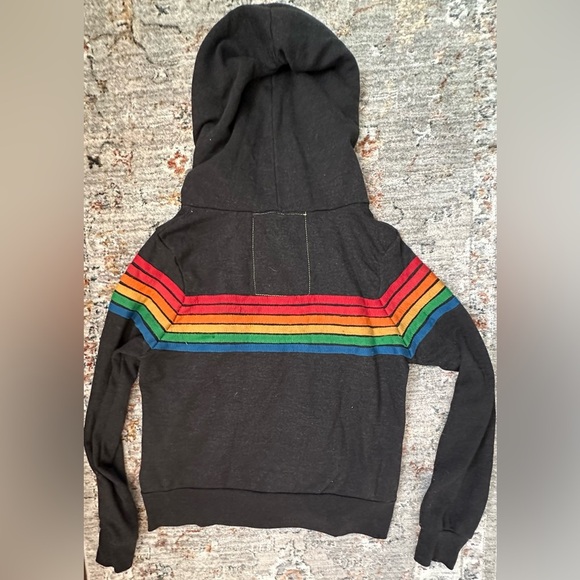 ‼️RARE‼️🎸AVIATOR NATION🎸6 Stripe Retro Zip Hoodie in Charcoal✨size XS✨ - Picture 11 of 11